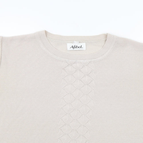 Afibel Womens Beige   Basic T-Shirt Size L