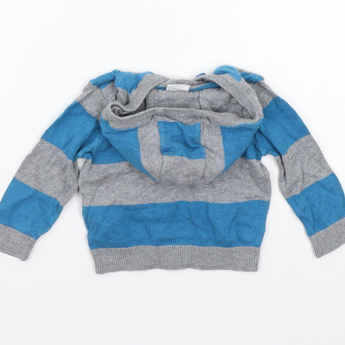Mini Club Boys Blue Striped  Pullover Jumper Size 6-9 Months