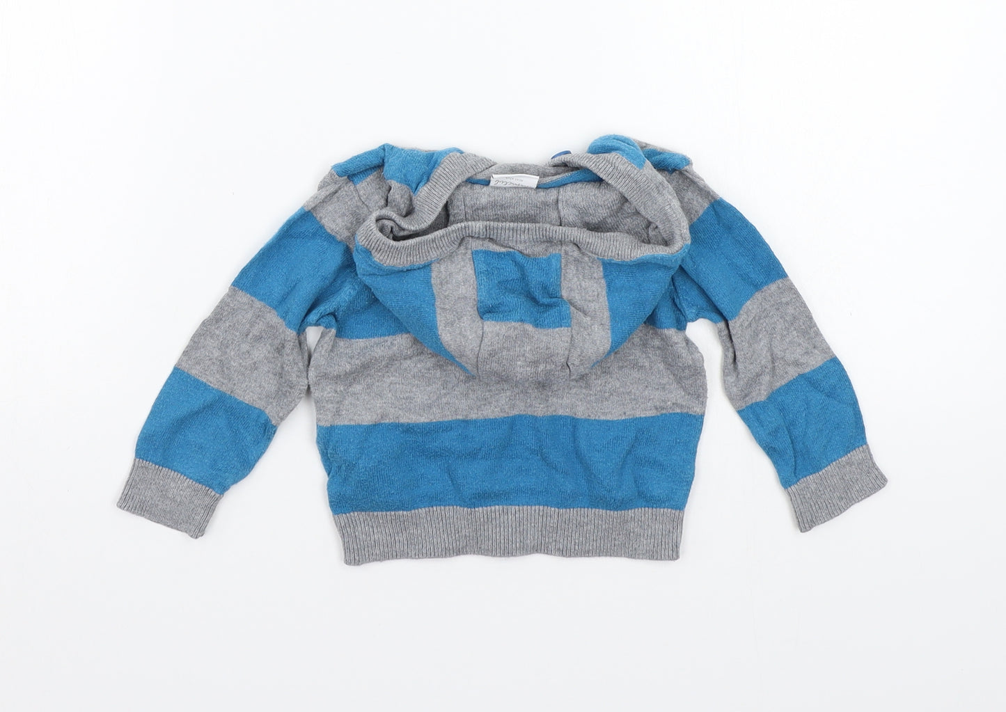 Mini Club Boys Blue Striped  Pullover Jumper Size 6-9 Months