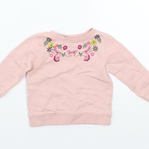 M&Co Girls Pink   Pullover Jumper Size 3-6 Months