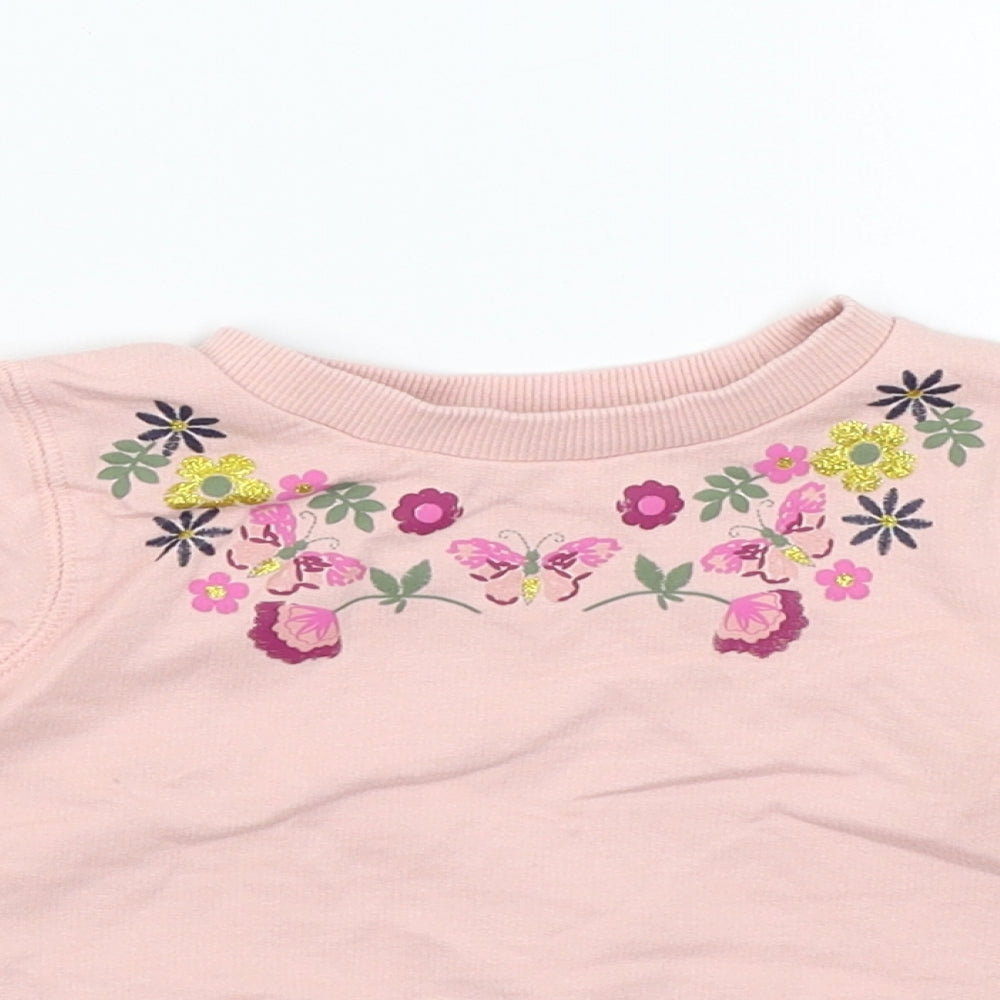 M&Co Girls Pink   Pullover Jumper Size 3-6 Months