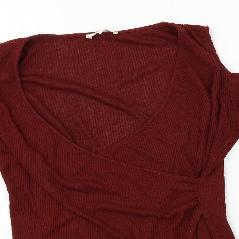Koton Womens Red   Basic Blouse Size L