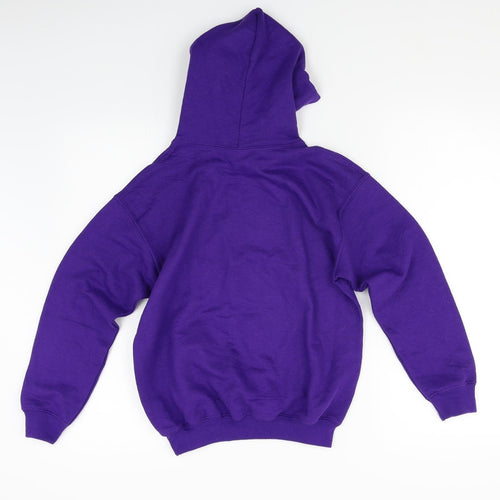 Gilden Girls Purple Houndstooth  Pullover Hoodie Size M