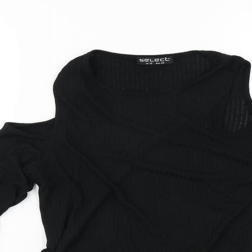 Select Womens Black   Basic T-Shirt Size 12