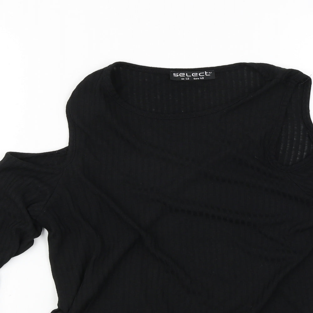 Select Womens Black   Basic T-Shirt Size 12