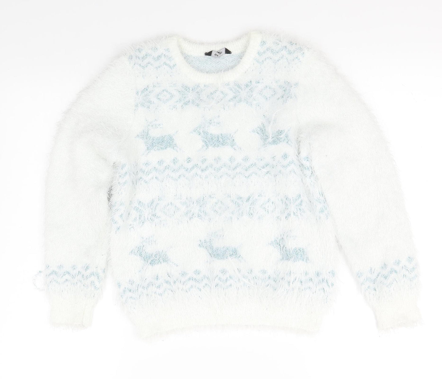 George Girls White   Pullover Jumper Size 10-11 Years
