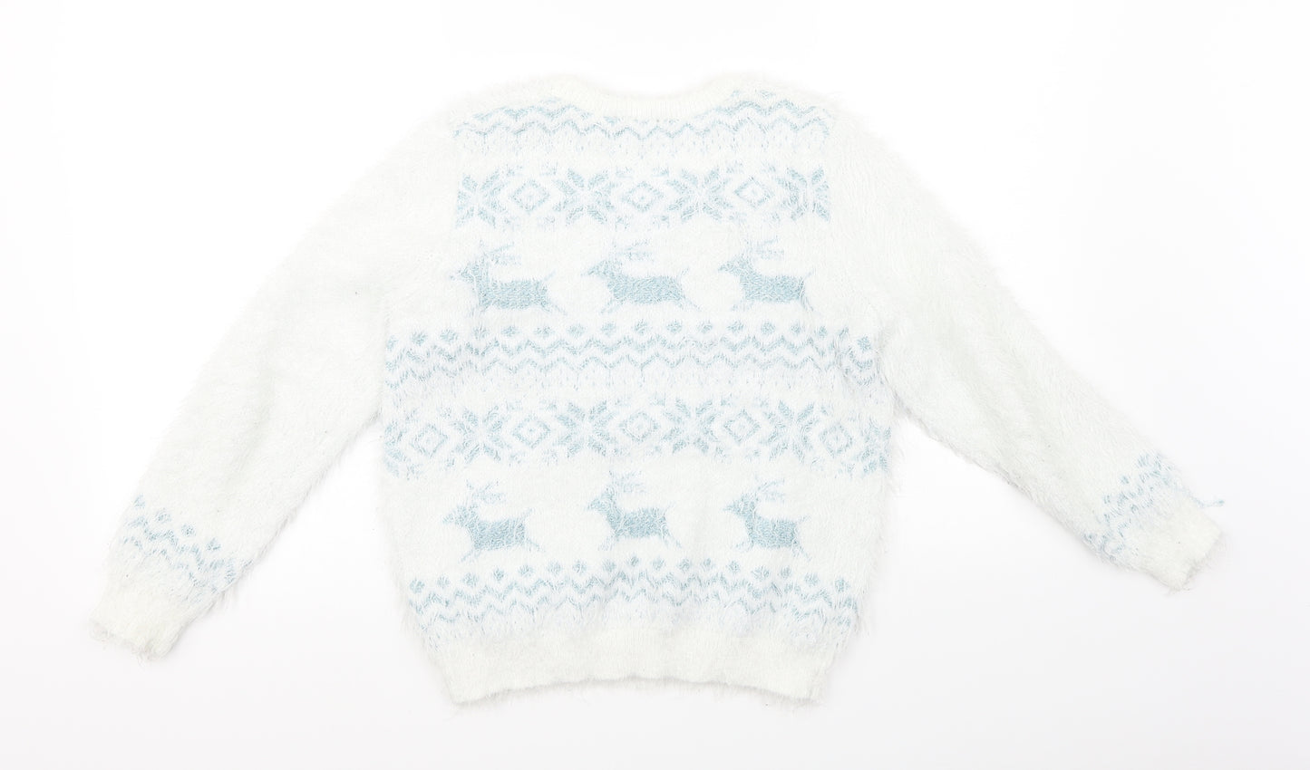 George Girls White   Pullover Jumper Size 10-11 Years