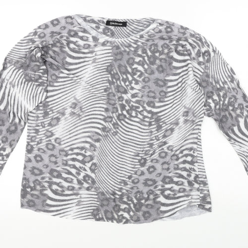 Kaleidoscope Womens Grey Animal Print  Basic T-Shirt Size 14