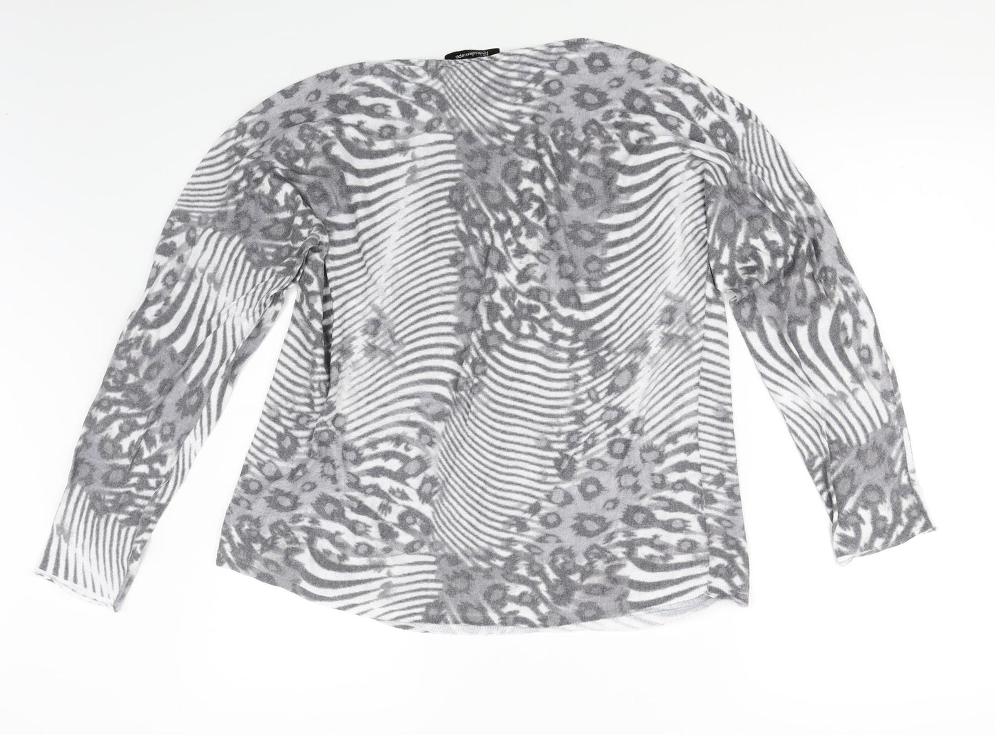 Kaleidoscope Womens Grey Animal Print  Basic T-Shirt Size 14