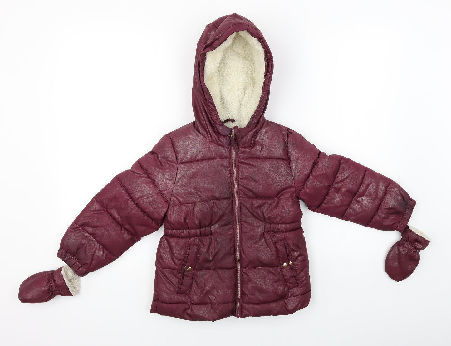 Nutmeg Girls Purple   Parka Coat Size 5-6 Years