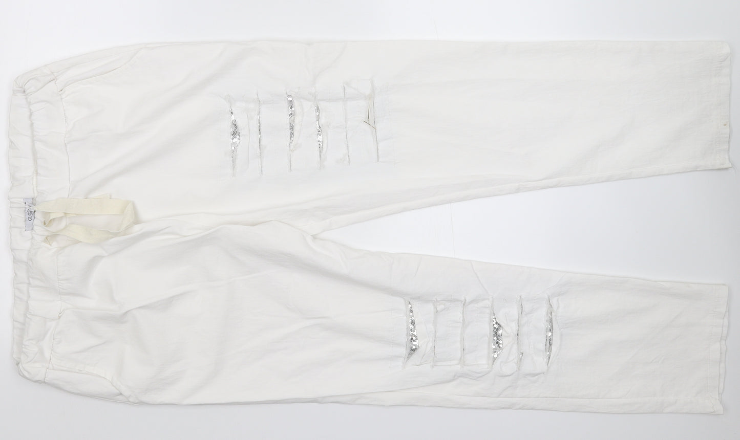 Glossy Womens White  Denim Straight Jeans Size 36 in L29 in
