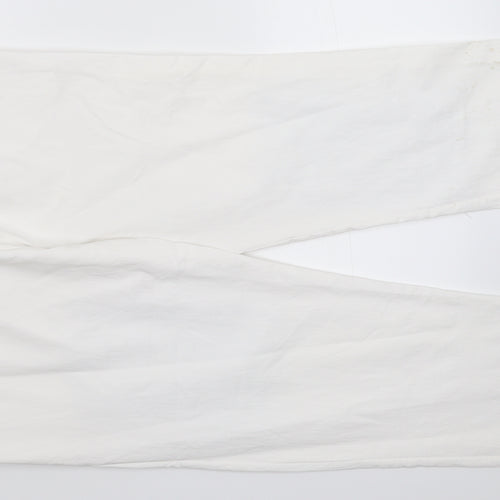 Glossy Womens White  Denim Straight Jeans Size 36 in L29 in