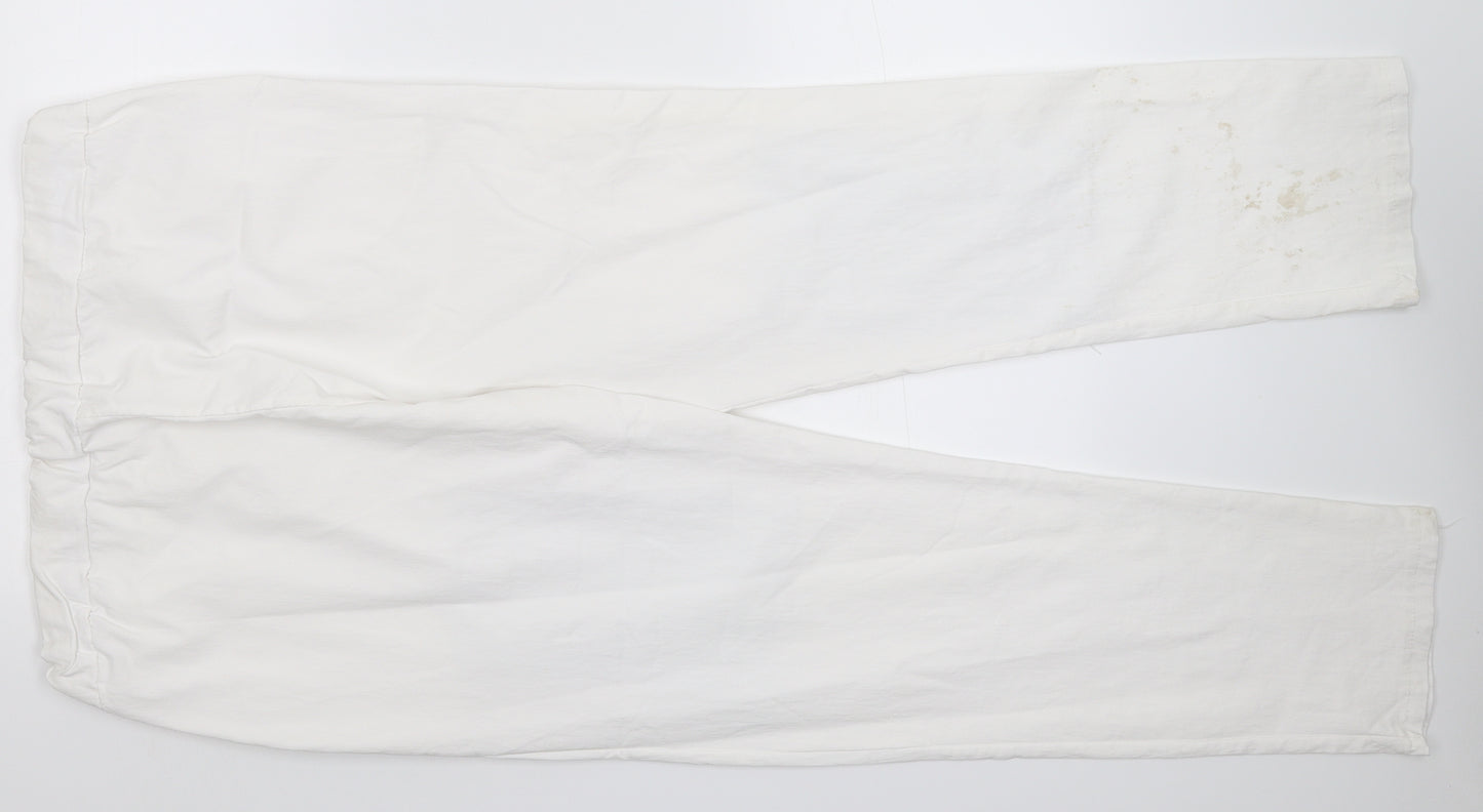 Glossy Womens White  Denim Straight Jeans Size 36 in L29 in