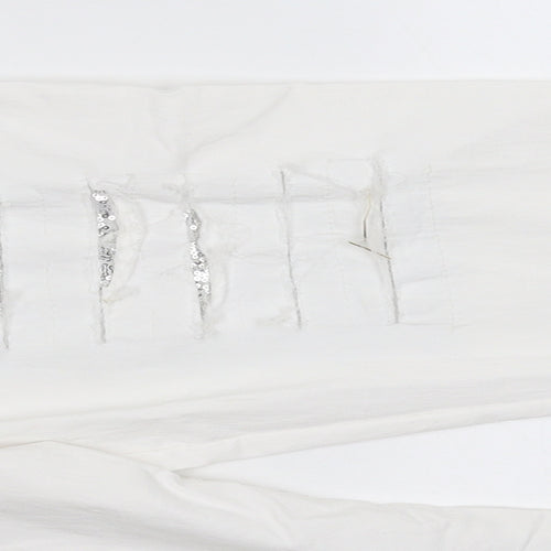 Glossy Womens White  Denim Straight Jeans Size 36 in L29 in