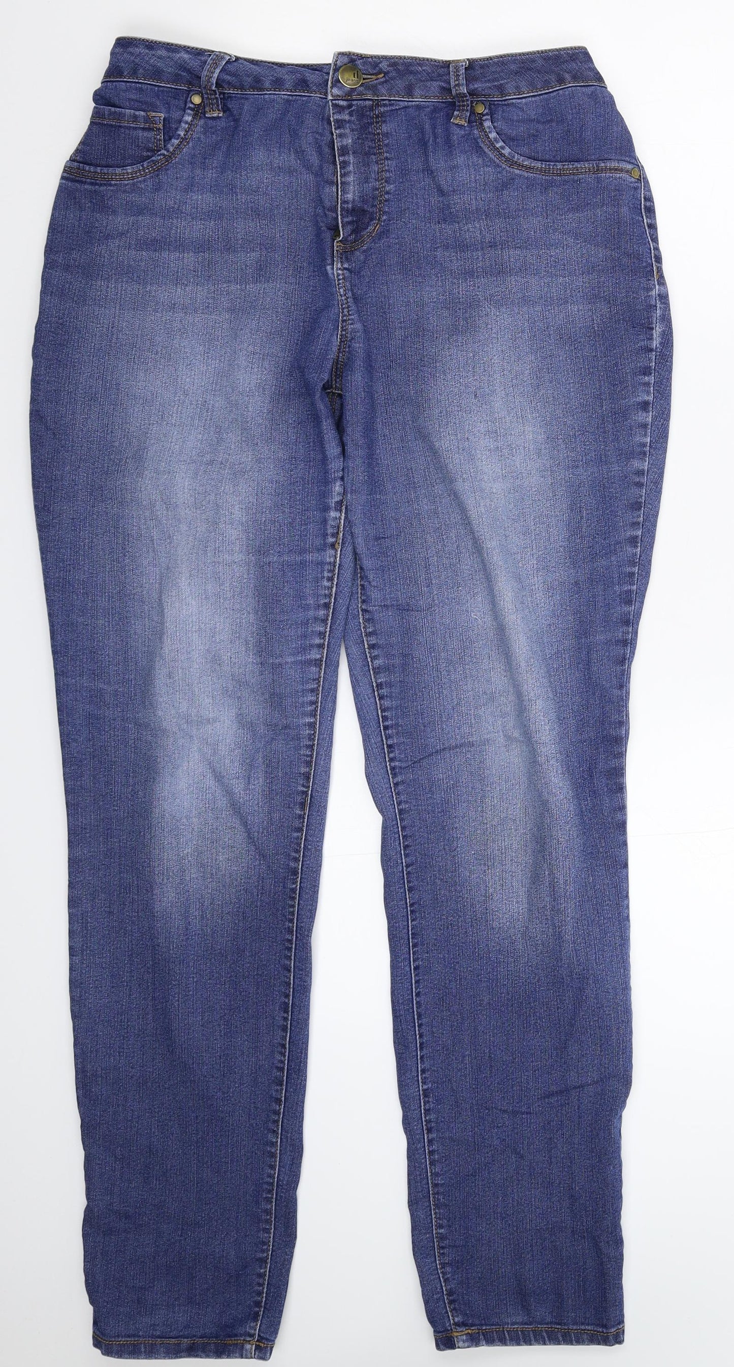 D. Jeans Womens Blue  Denim Straight Jeans Size 14 L31 in