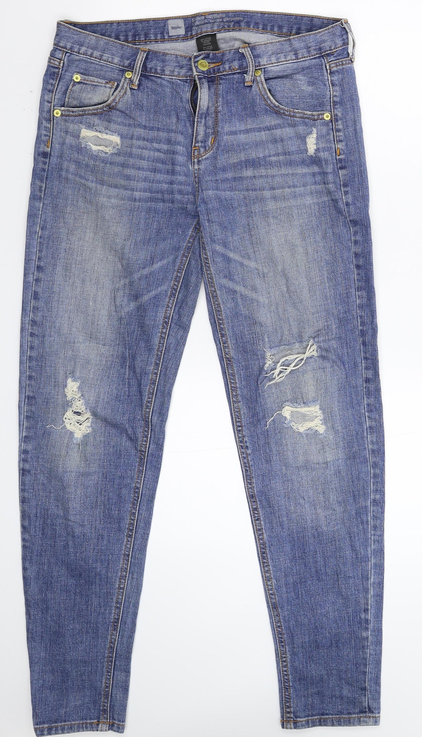 Mossimo Womens Blue  Denim Boyfriend Jeans Size 32 in L29 in