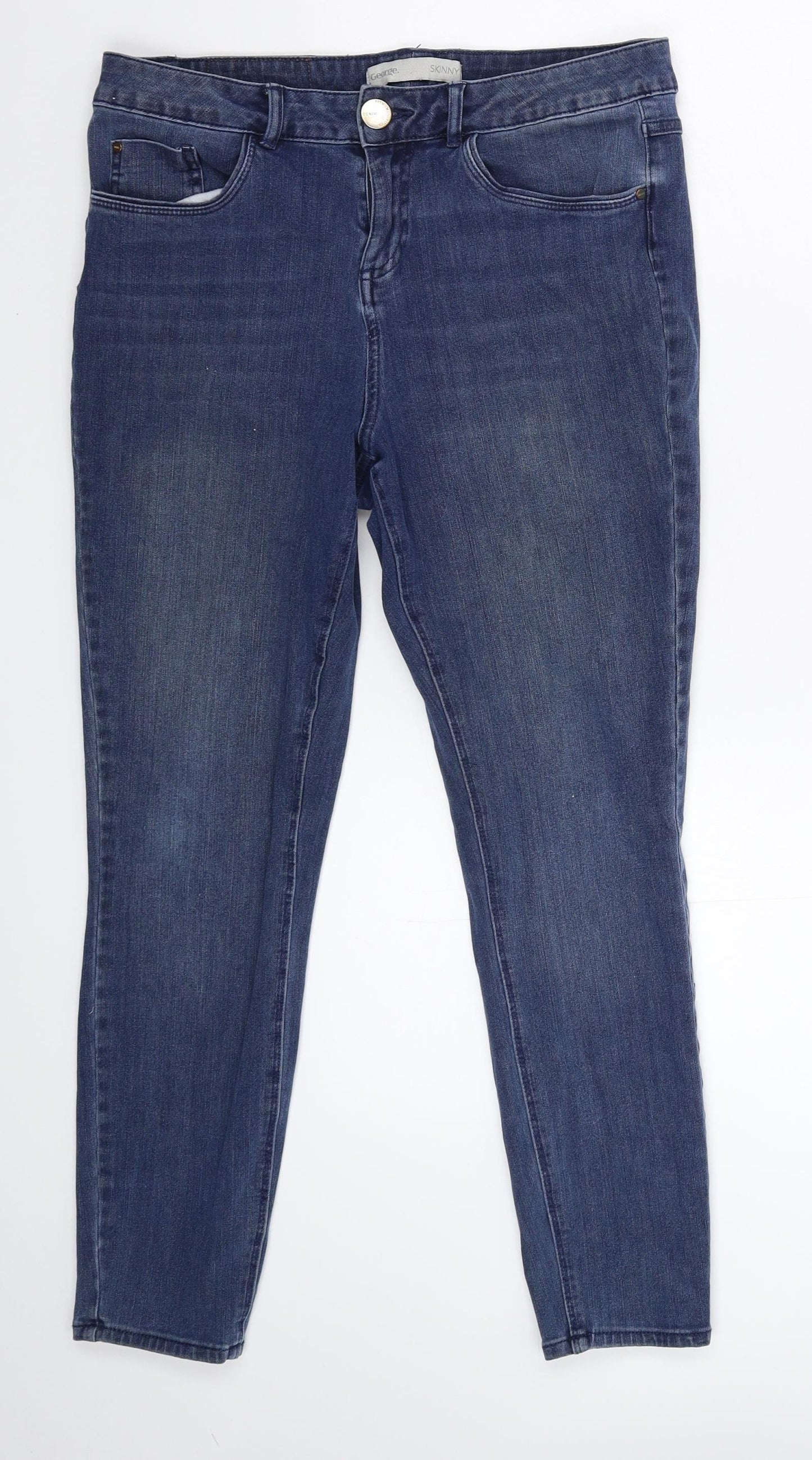 George Womens Blue  Denim Skinny Jeans Size 12 L25 in
