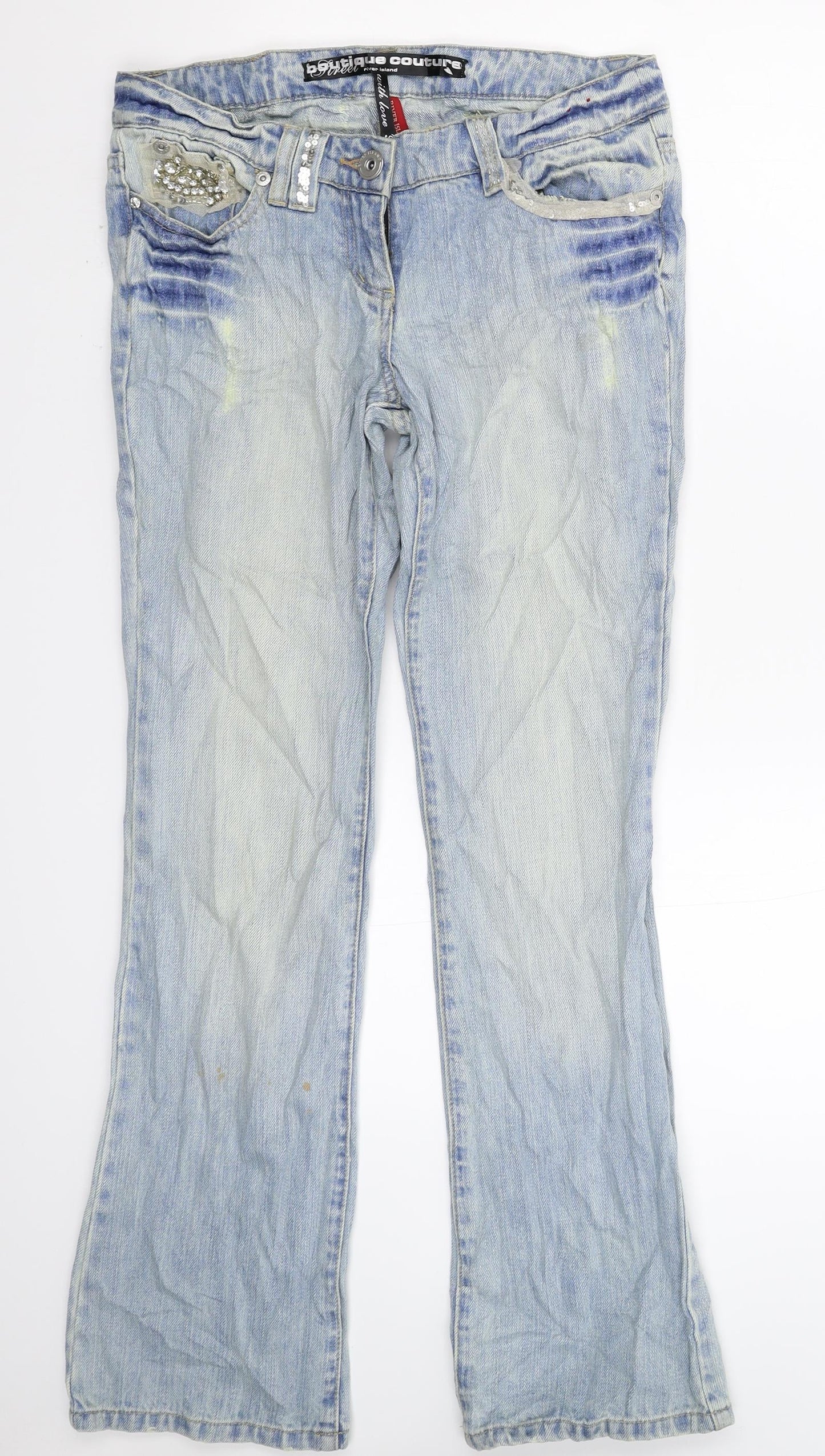 River Island Womens Blue  Denim Bootcut Jeans Size 10 L30 in