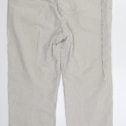 Per Una Womens White Striped  Trousers  Size 12 L25 in