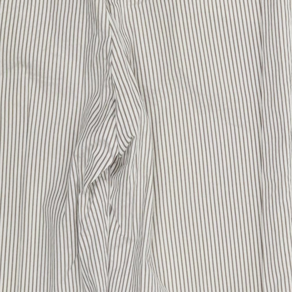 Per Una Womens White Striped  Trousers  Size 12 L25 in