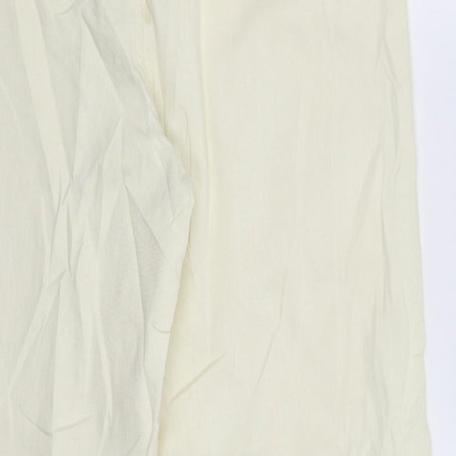 Marks and Spencer Womens White  Denim Wide-Leg Jeans Size 16 L26 in