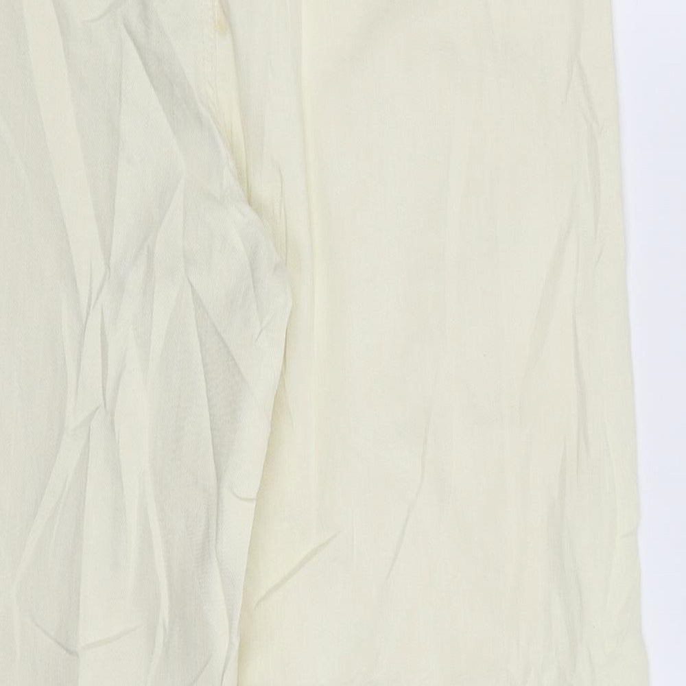 Marks and Spencer Womens White  Denim Wide-Leg Jeans Size 16 L26 in