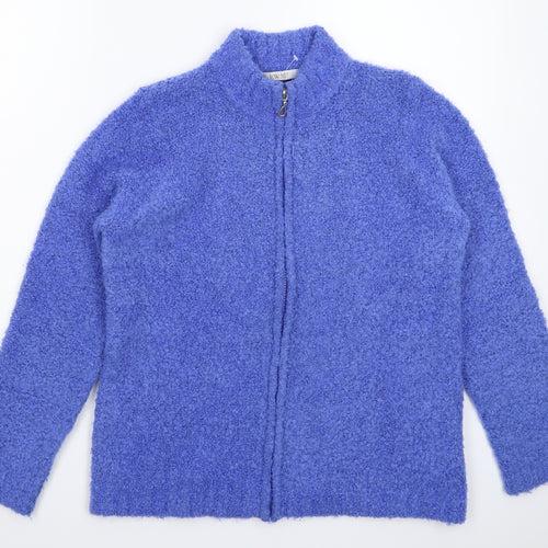 EWM Womens Blue  Knit Jacket Coatigan Size 16