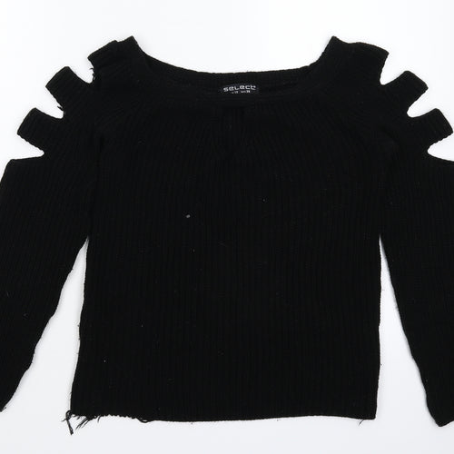Select Womens Black  Knit Pullover Jumper Size 10