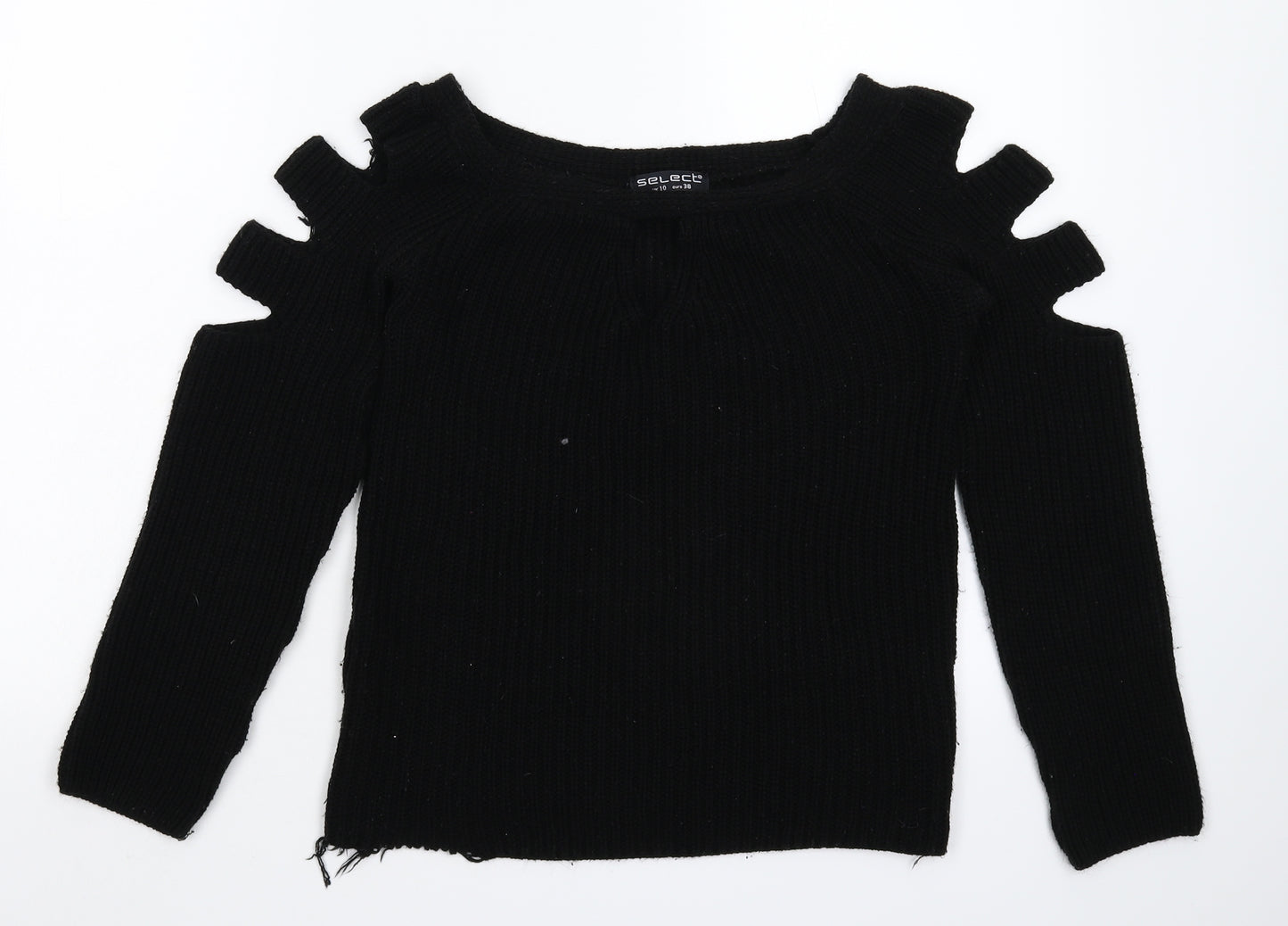 Select Womens Black  Knit Pullover Jumper Size 10
