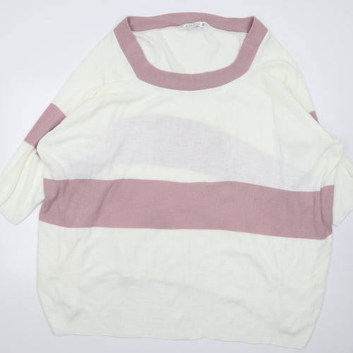 In the Style Womens White  Knit Pullover Jumper Size 24  - Oversized