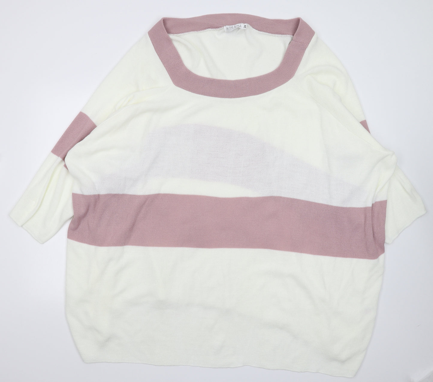 In the Style Womens White  Knit Pullover Jumper Size 24  - Oversized