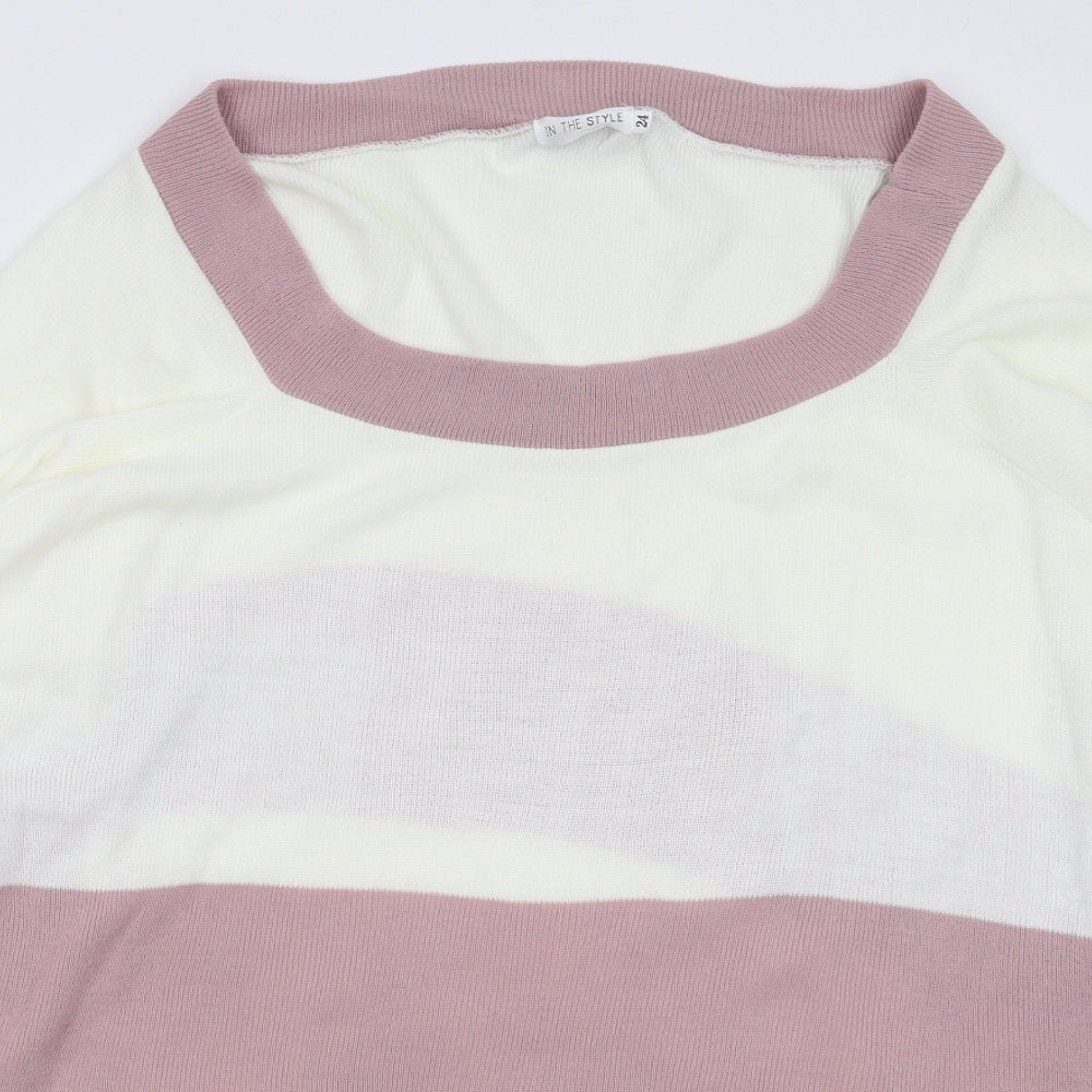 In the Style Womens White  Knit Pullover Jumper Size 24  - Oversized
