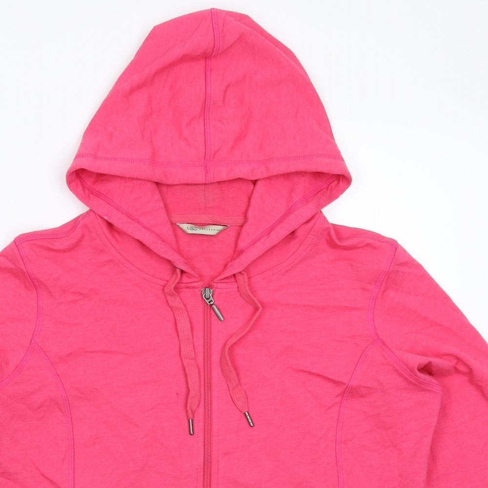 Marks and Spencer Womens Pink   Full Zip Hoodie Size 14