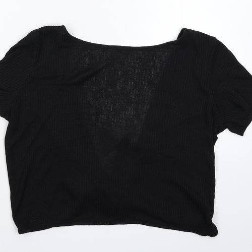 H&M Womens Black  Knit Cardigan Jumper Size M