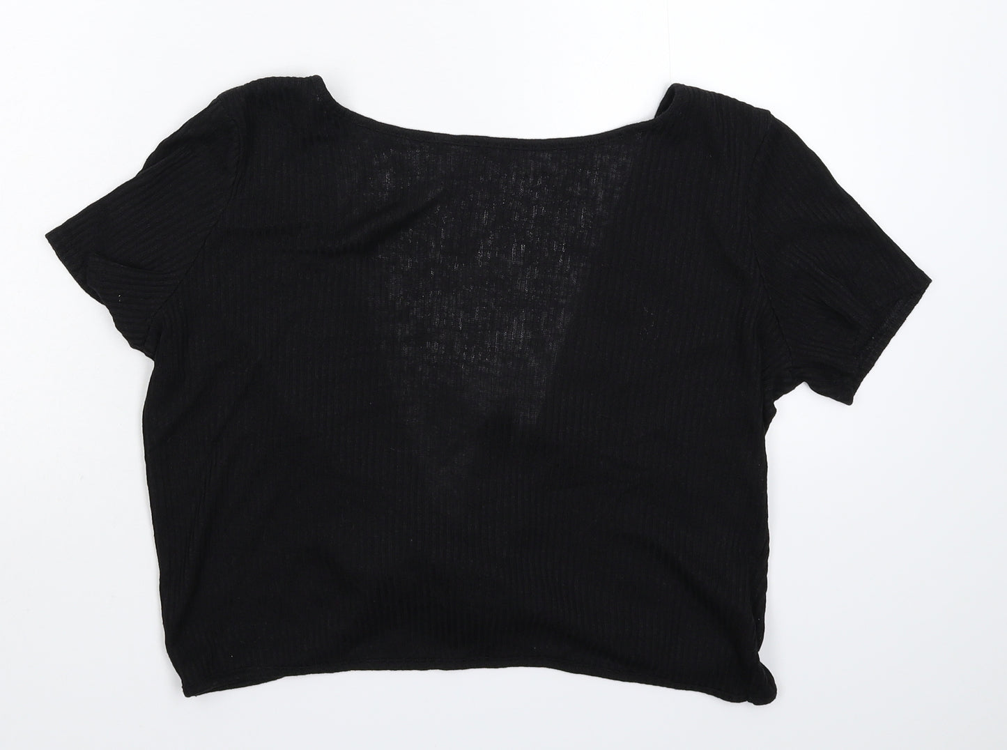 H&M Womens Black  Knit Cardigan Jumper Size M