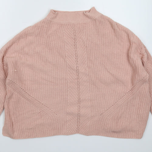 Topshop Womens Pink  Knit Pullover Jumper Size 6  - Oversized