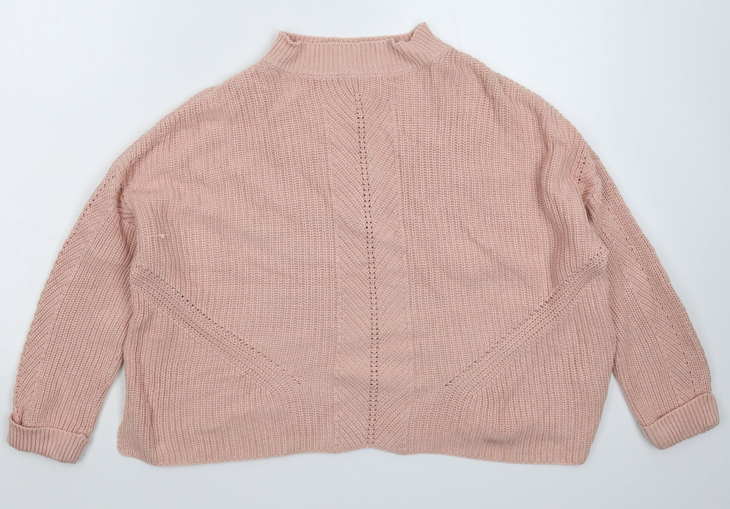 Topshop Womens Pink  Knit Pullover Jumper Size 6  - Oversized