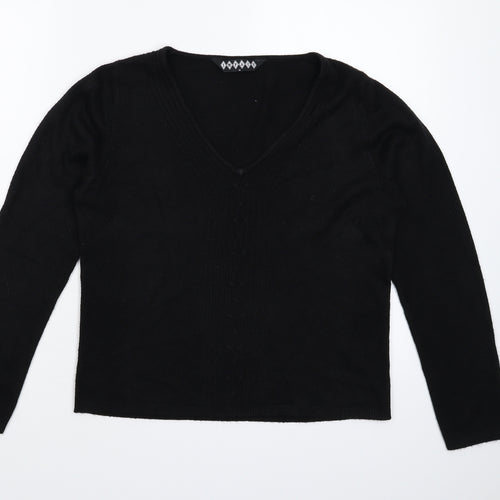 Impact Womens Black  Knit Pullover Jumper Size M