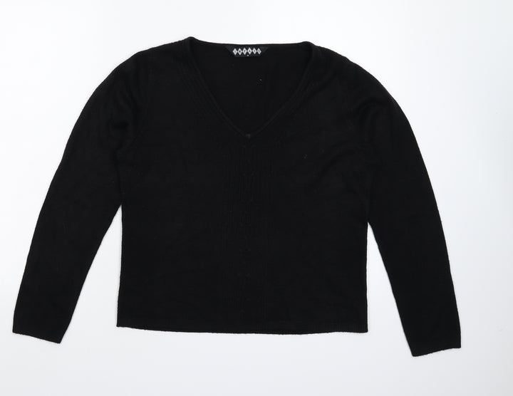 Impact Womens Black  Knit Pullover Jumper Size M