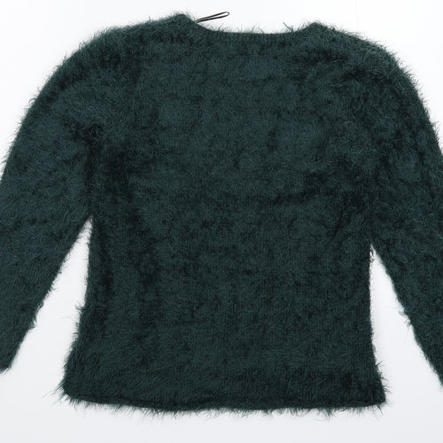 H&M Girls Green  Knit Pullover Jumper Size 9-10 Years