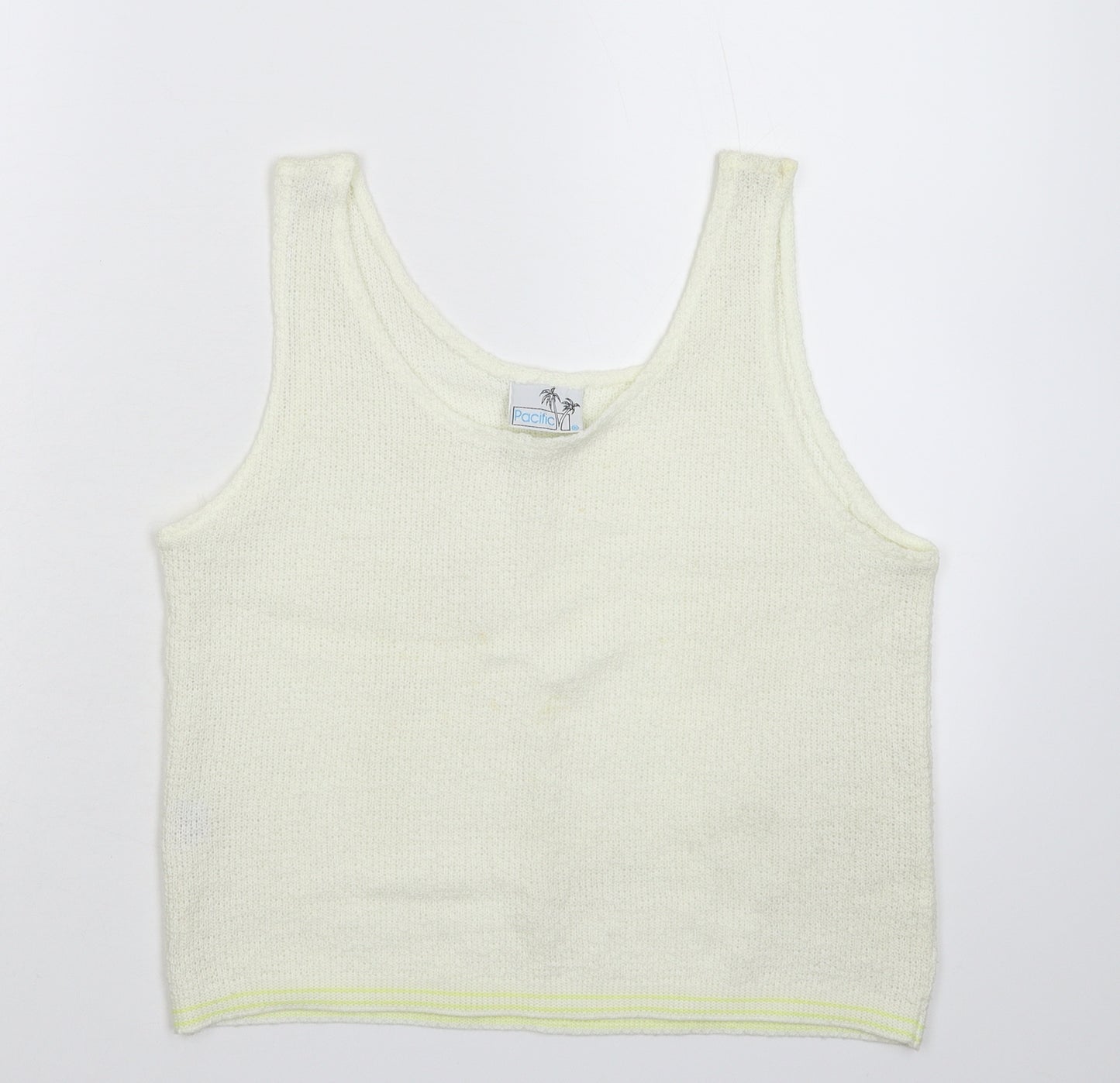 Pacific Womens White  Knit Basic Tank Size M