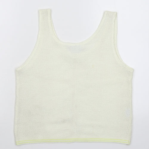 Pacific Womens White  Knit Basic Tank Size M
