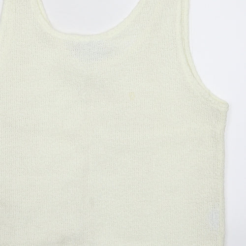 Pacific Womens White  Knit Basic Tank Size M