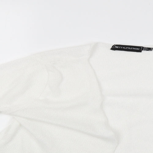PRETTYLITTLETHING Womens White   Basic Blouse Size 8