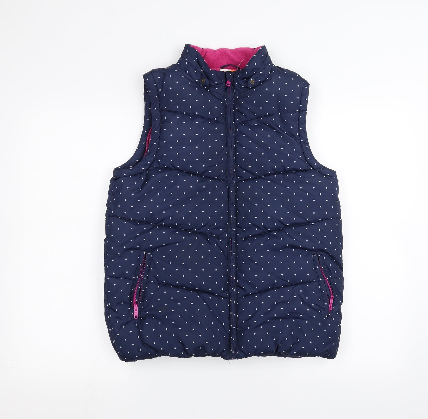 John Lewis Girls Blue Polka Dot  Puffer Jacket Coat Size 12 Years
