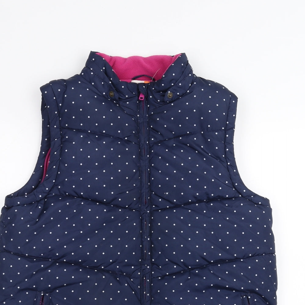John Lewis Girls Blue Polka Dot  Puffer Jacket Coat Size 12 Years