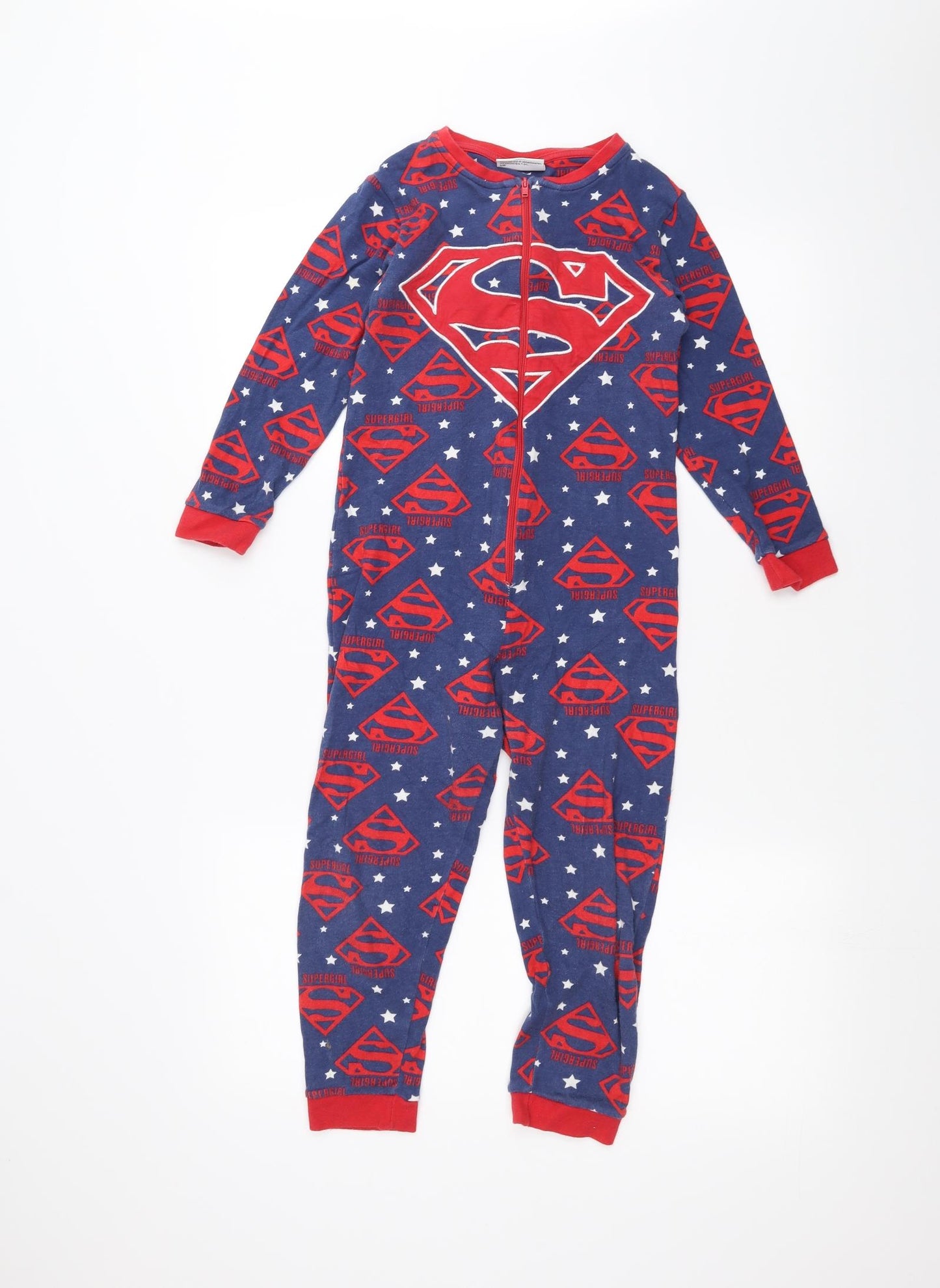 George Girls Blue Solid  Top One Piece Size 7-8 Years  - Supergirl