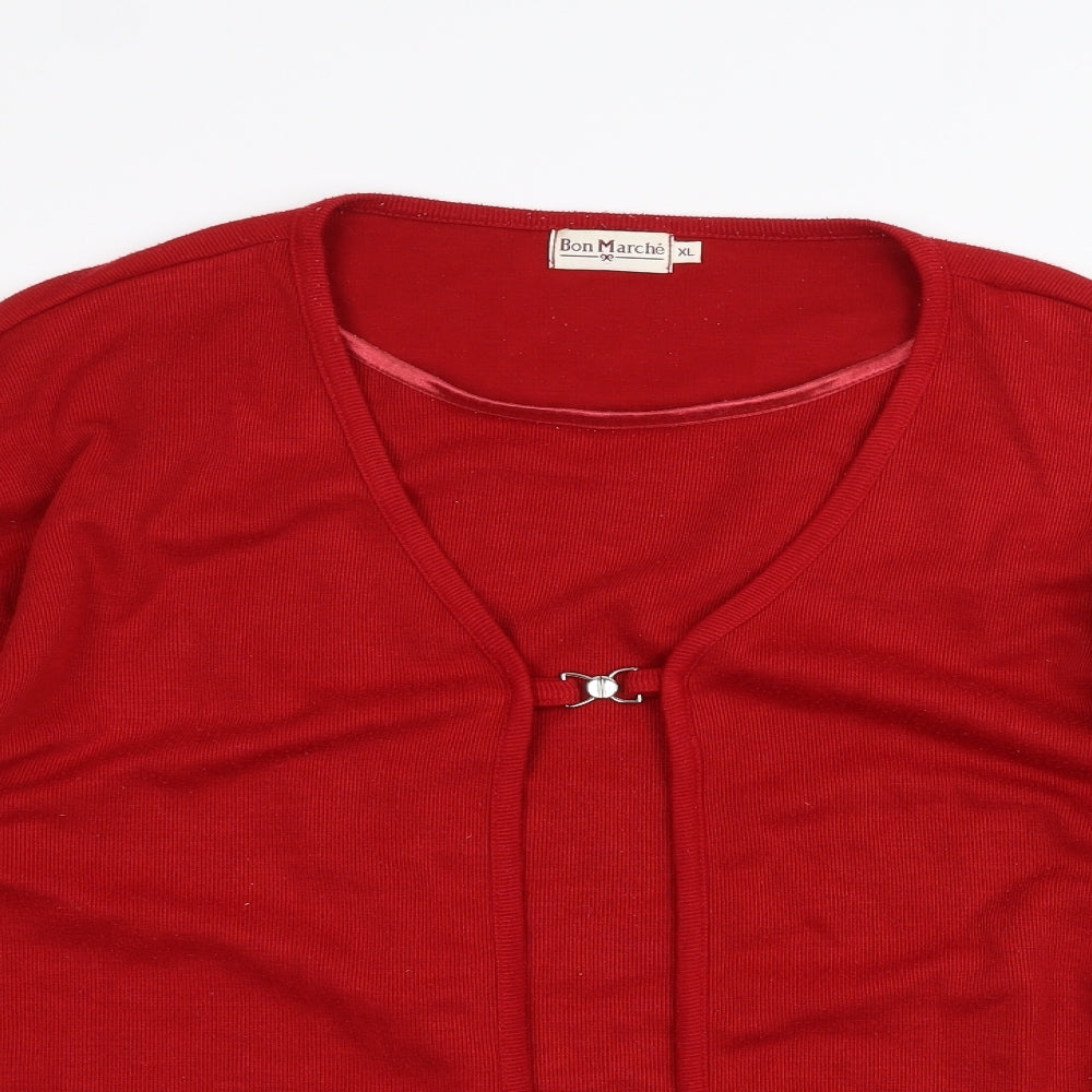 Bonmarché Womens Red   Cardigan Jumper Size XL