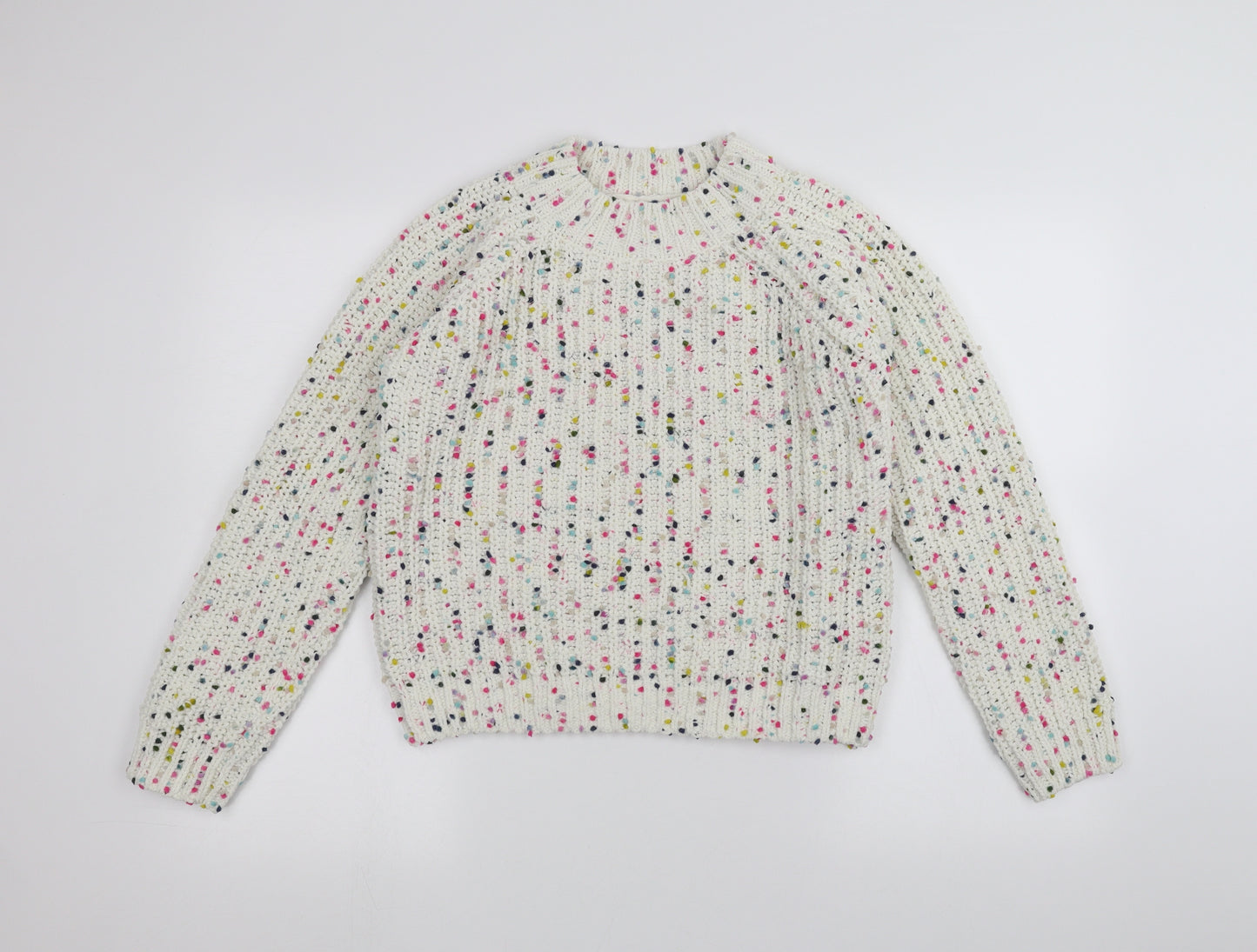 Marks and Spencer Girls White Polka Dot  Pullover Jumper Size 12-13 Years