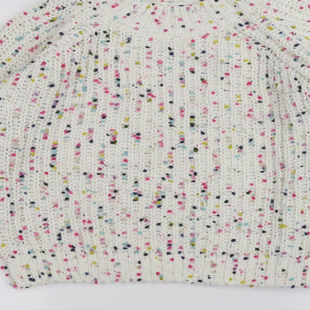 Marks and Spencer Girls White Polka Dot  Pullover Jumper Size 12-13 Years